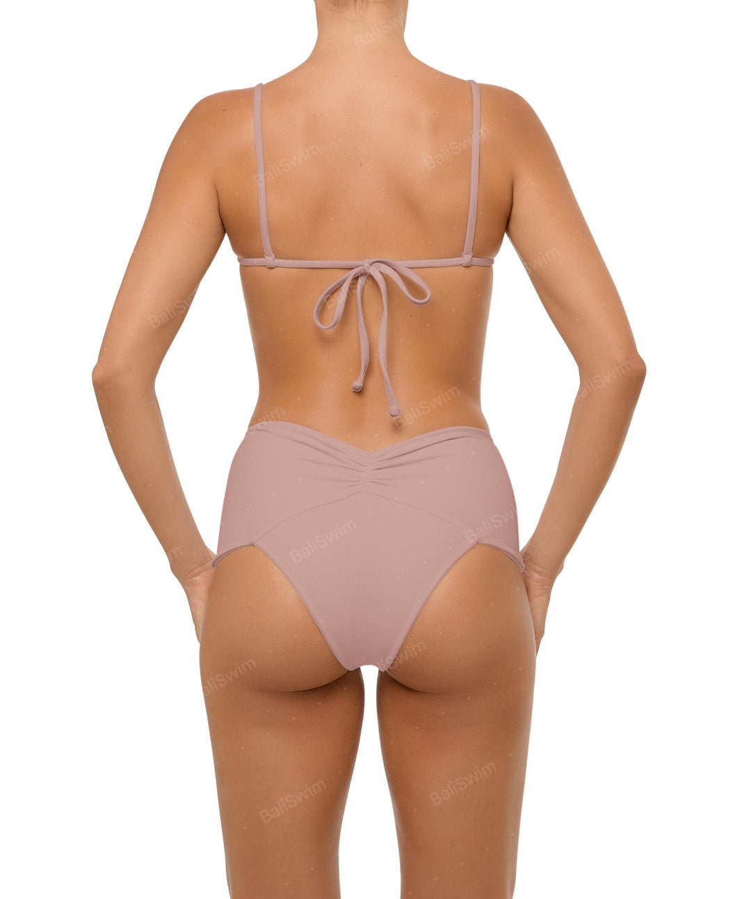 BSWS-B97 Ruched High Rise Bikini Bottom