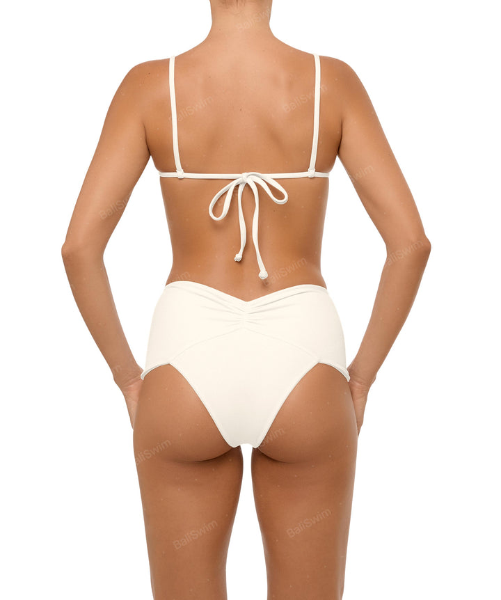 BSWS-B97 Ruched High Rise Bikini Bottom