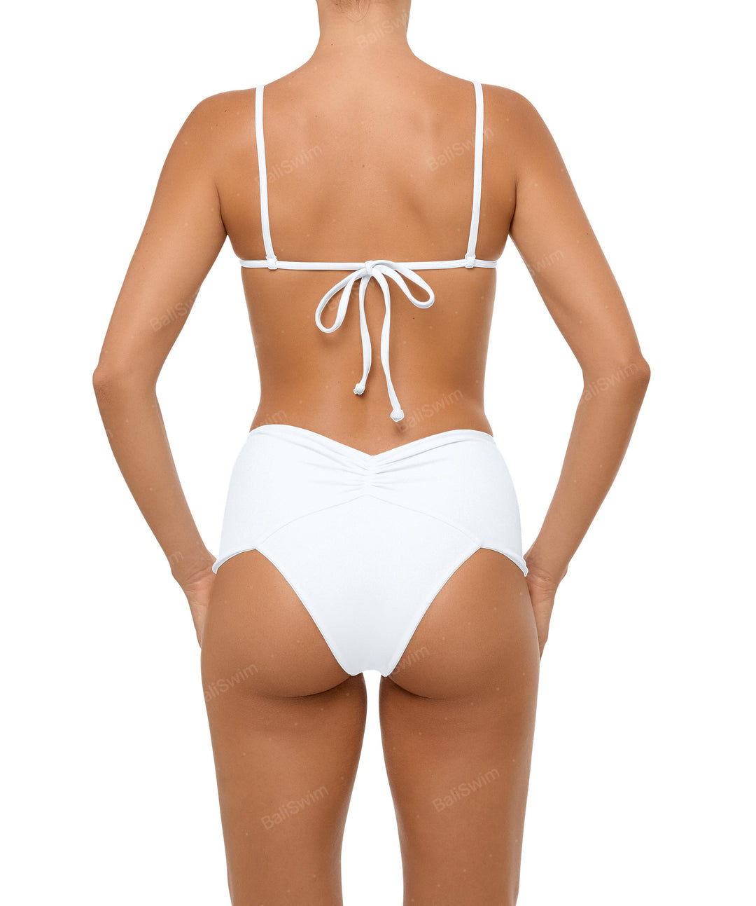 BSWS-B97 Ruched High Rise Bikini Bottom