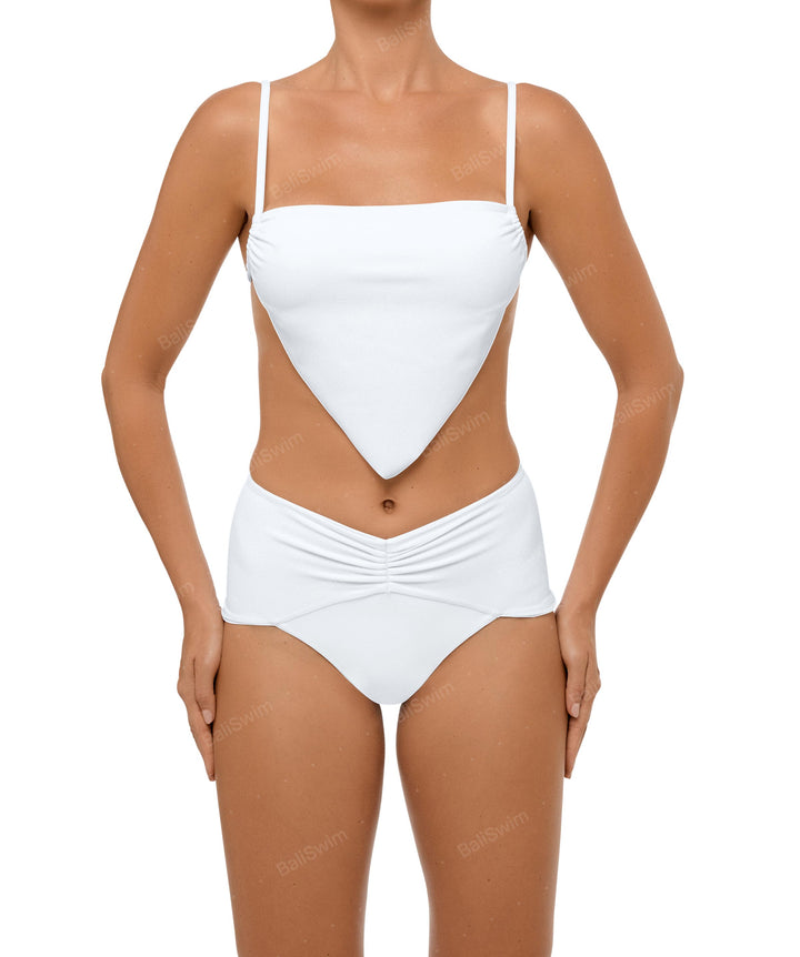 BSWS-B97 Ruched High Rise Bikini Bottom