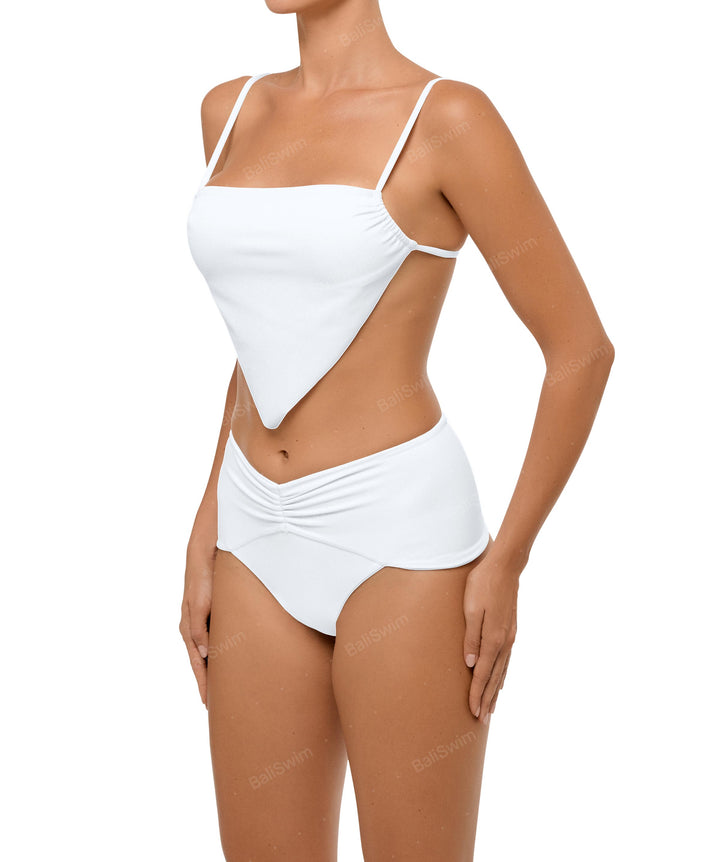 BSWS-B97 Ruched High Rise Bikini Bottom