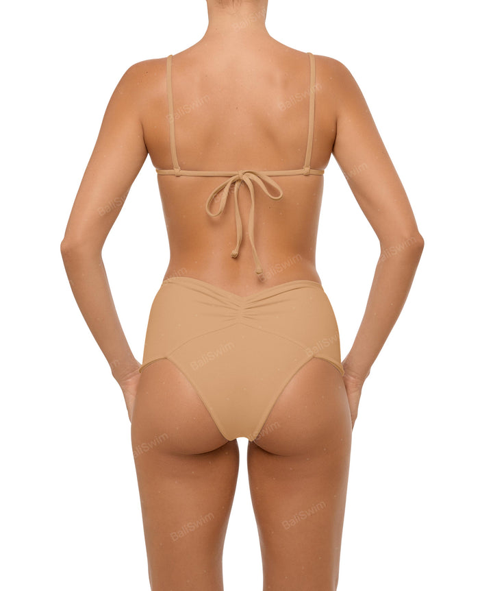 BSWS-B97 Ruched High Rise Bikini Bottom