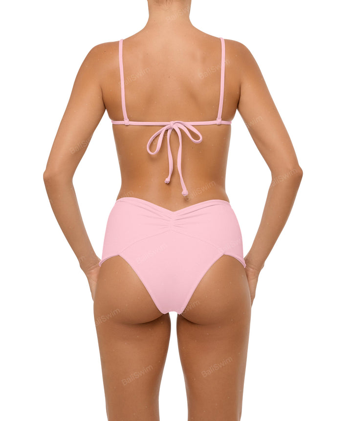 BSWS-B97 Ruched High Rise Bikini Bottom