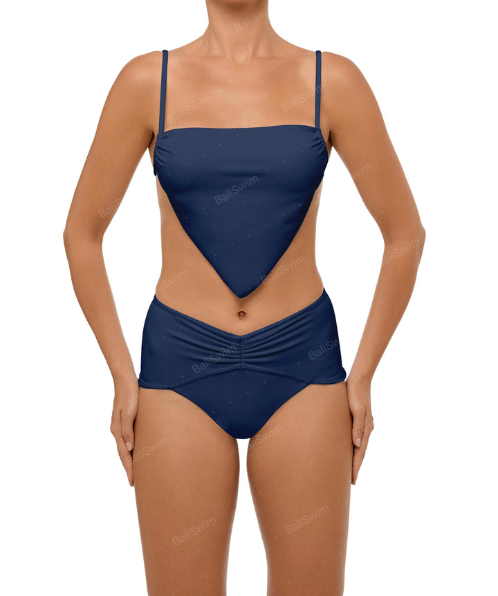 BSWS-B97 Ruched High Rise Bikini Bottom