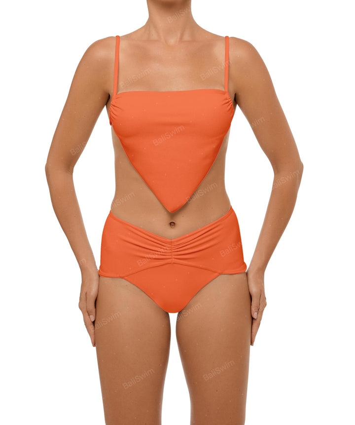 BSWS-B97 Ruched High Rise Bikini Bottom