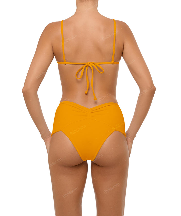 BSWS-B97 Ruched High Rise Bikini Bottom