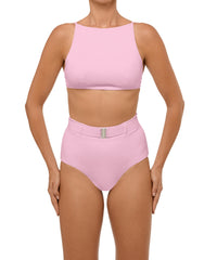 BSWS-B98 Belted High Rise Bikini Bottom