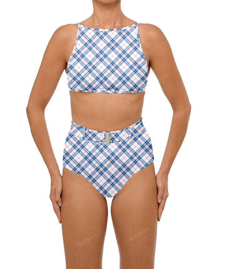 BSWS-B98 Belted High Rise Bikini Bottom