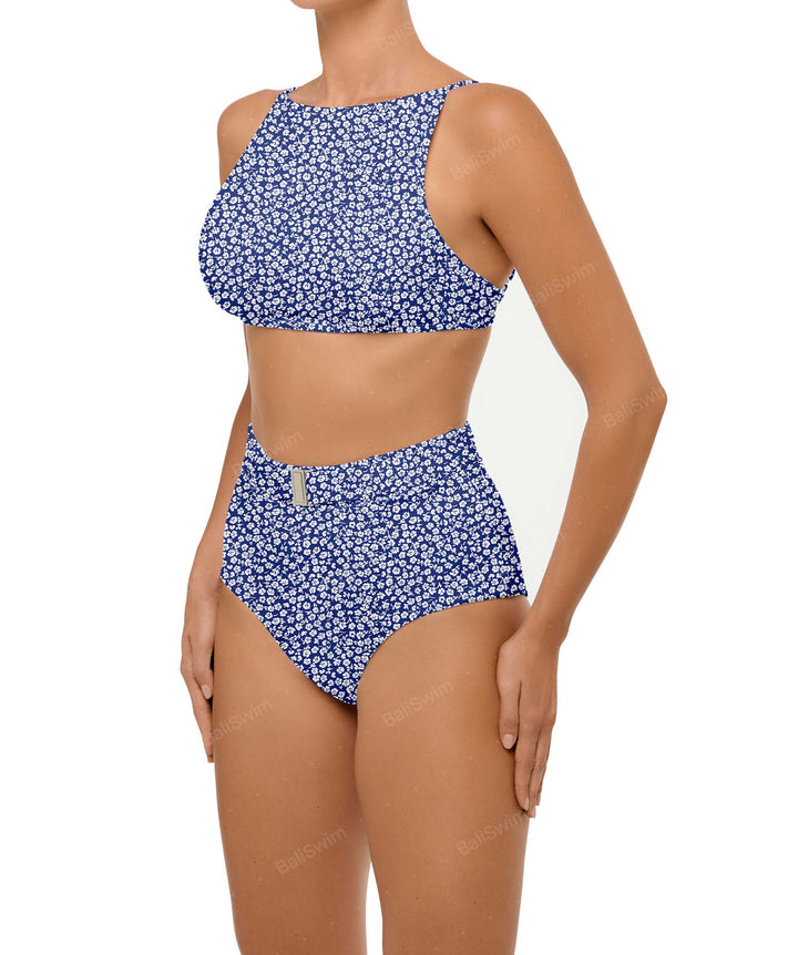 BSWS-B98 Belted High Rise Bikini Bottom