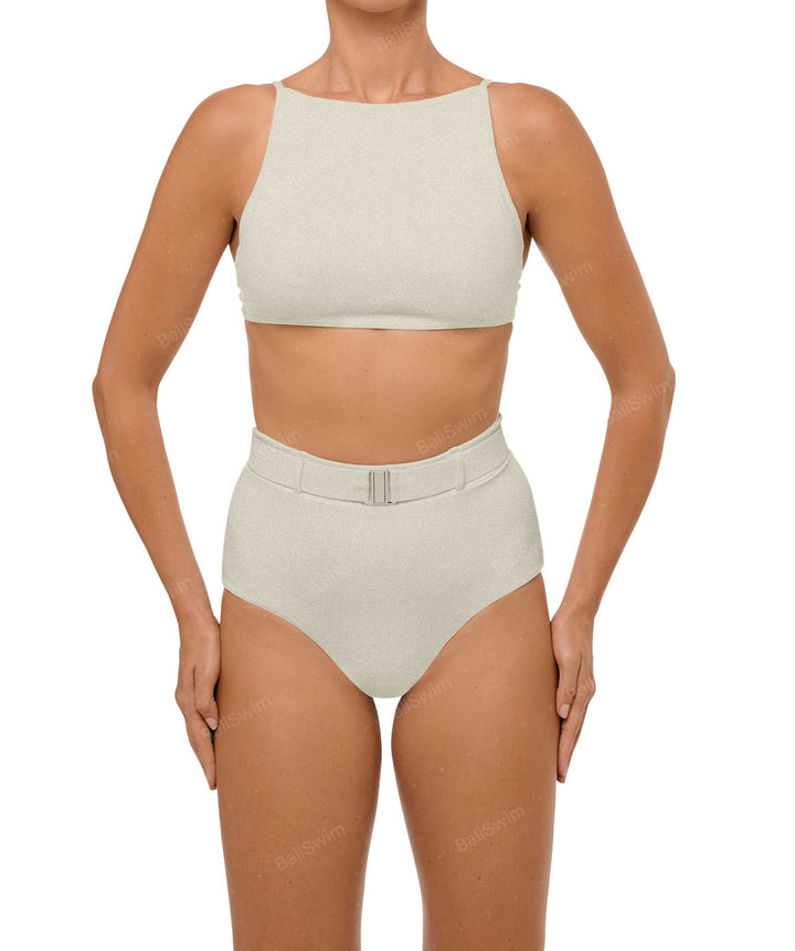 BSWS-B98 Belted High Rise Bikini Bottom