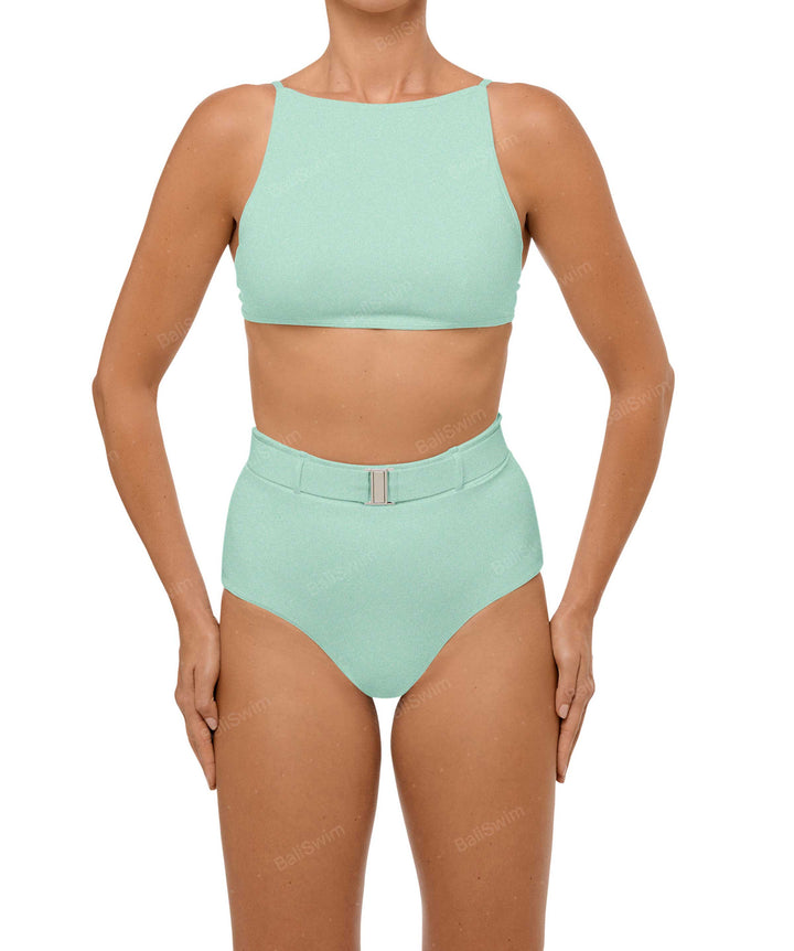 BSWS-B98 Belted High Rise Bikini Bottom