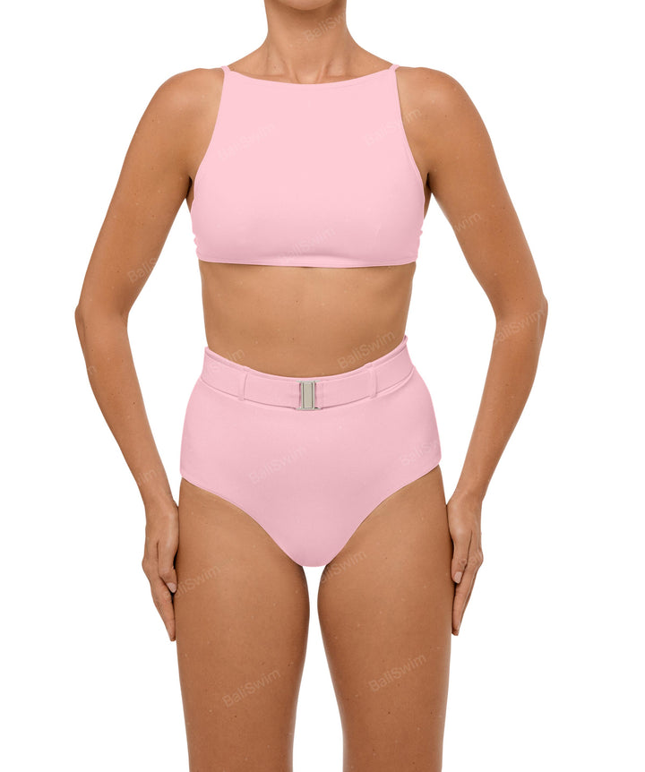 BSWS-B98 Belted High Rise Bikini Bottom