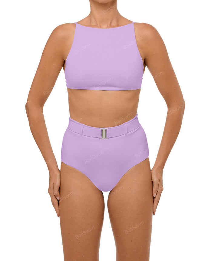 BSWS-B98 Belted High Rise Bikini Bottom