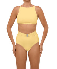 BSWS-B98 Belted High Rise Bikini Bottom