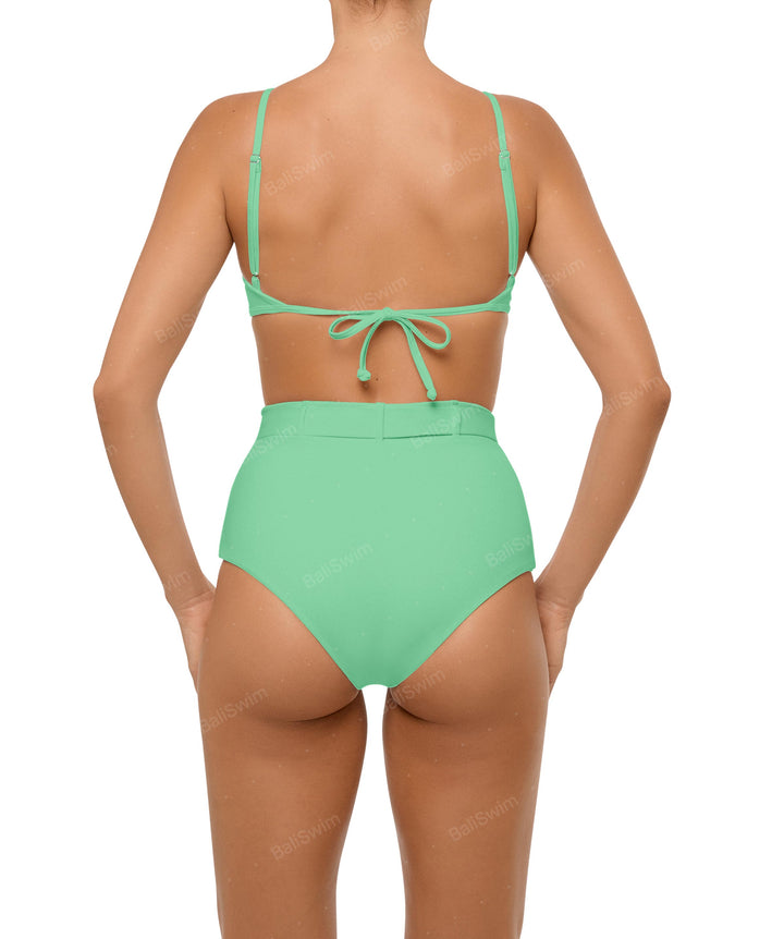 BSWS-B98 Belted High Rise Bikini Bottom