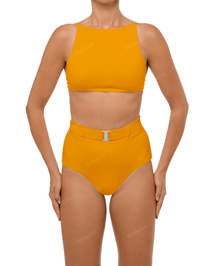 BSWS-B98 Belted High Rise Bikini Bottom