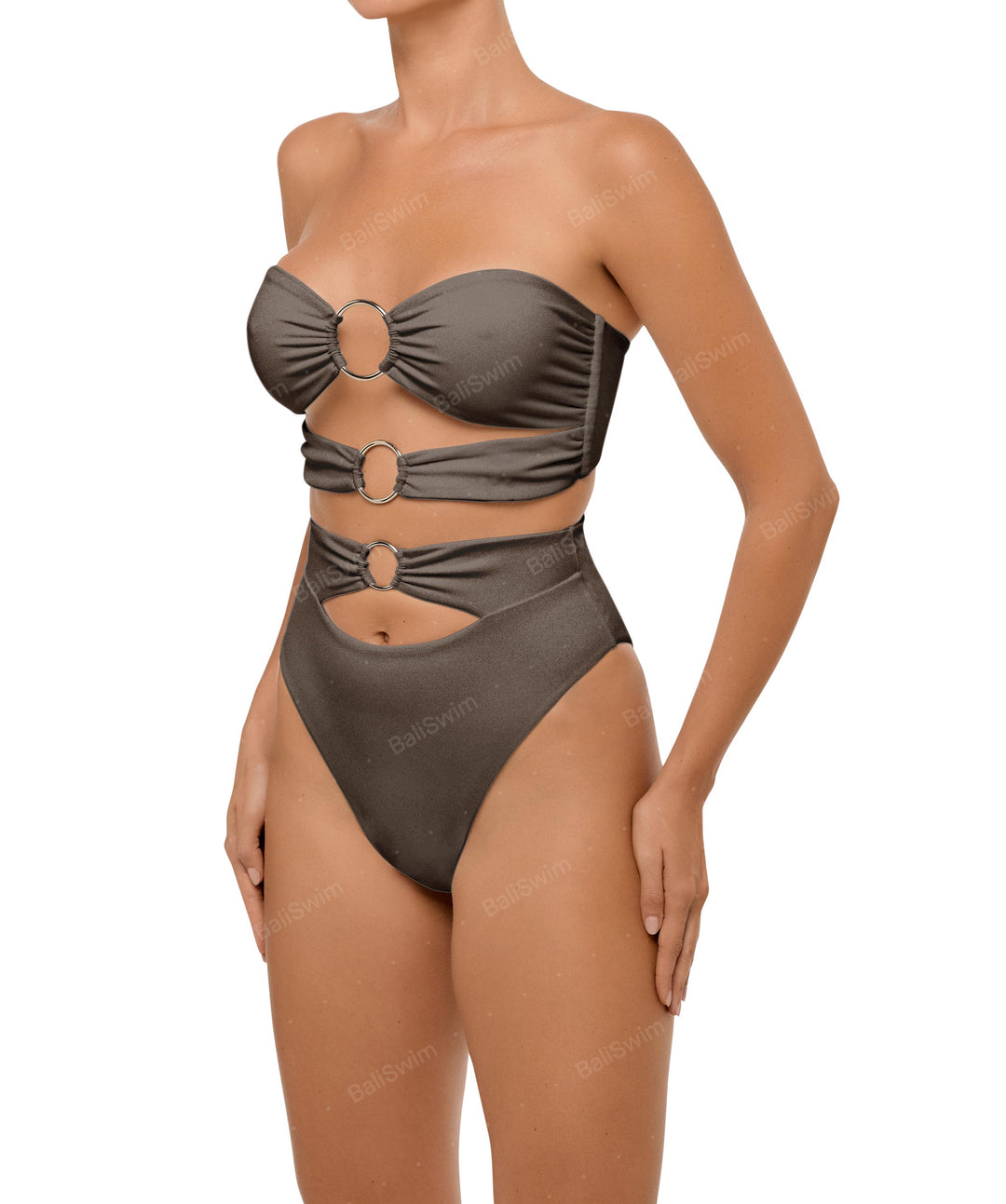 BSWS-B99 O-ring High Rise Bikini Bottom