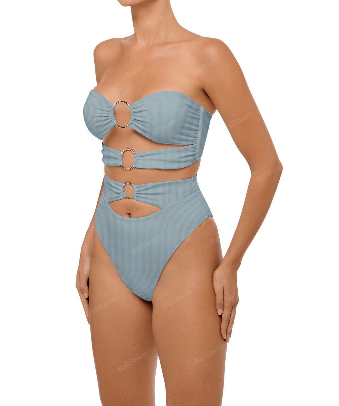BSWS-B99 O-ring High Rise Bikini Bottom