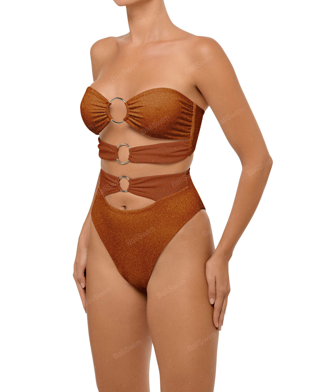 BSWS-B99 O-ring High Rise Bikini Bottom