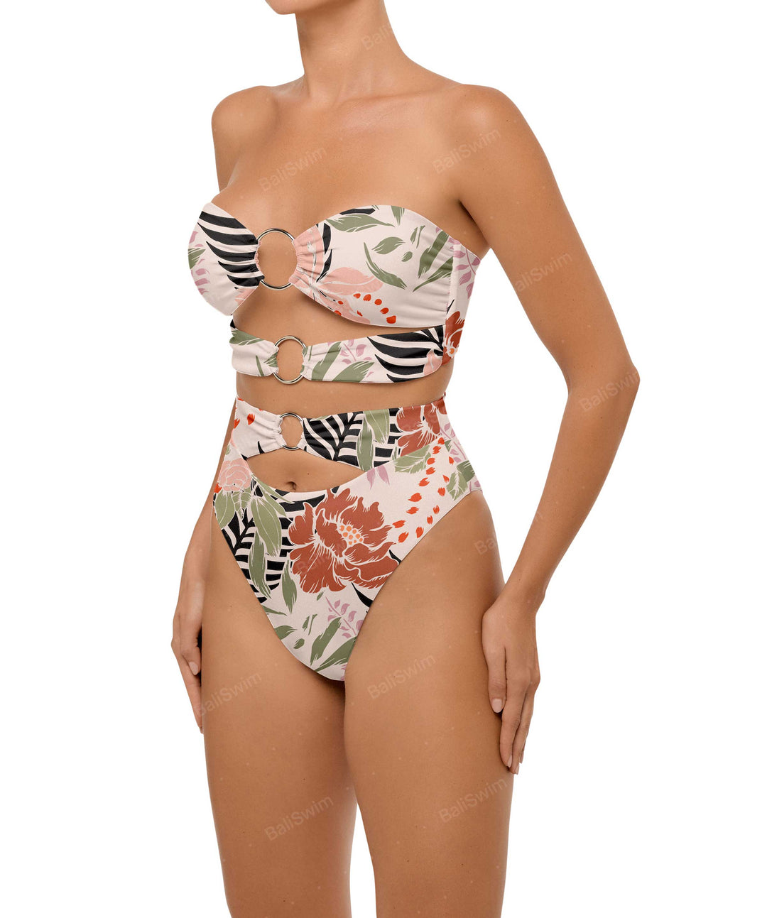 BSWS-B99 O-ring High Rise Bikini Bottom