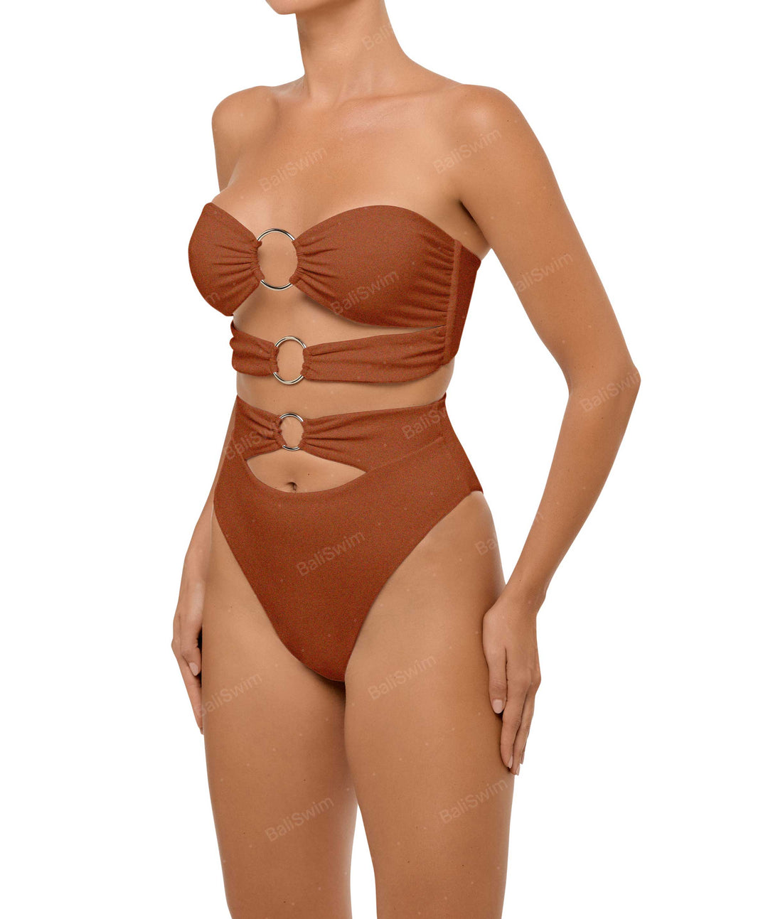 BSWS-B99 O-ring High Rise Bikini Bottom