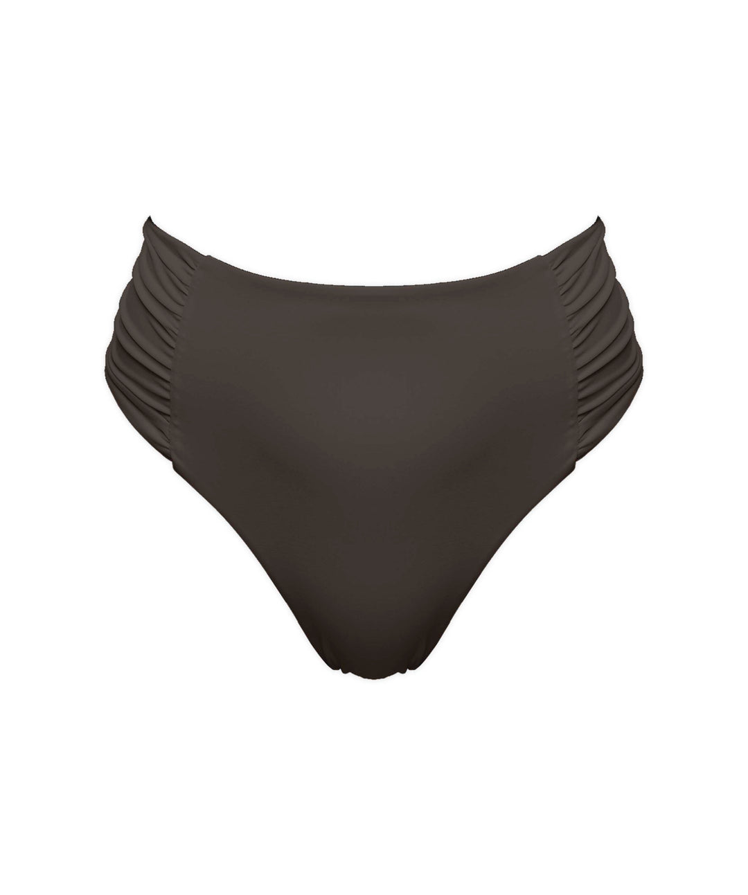 BSWS-B127 Side Shirred Paneled High Waisted Bikini Bottom