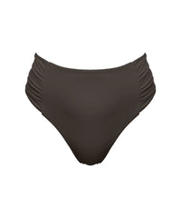 BSWS-B127 Side Shirred Paneled High Waisted Bikini Bottom