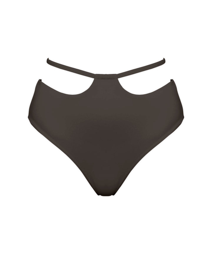 BSWS-B93 High Waisted Strap Cutout Bikini Bottom