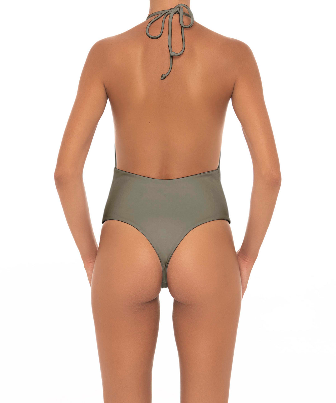 BSWS-S13 Plunge Neck Halter One Piece