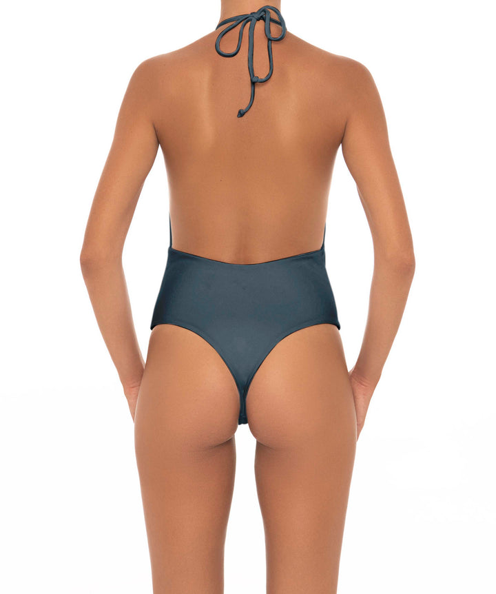 BSWS-S13 Plunge Neck Halter One Piece
