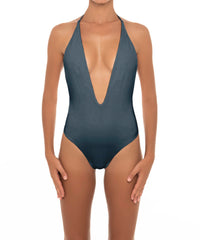 BSWS-S13 Plunge Neck Halter One Piece