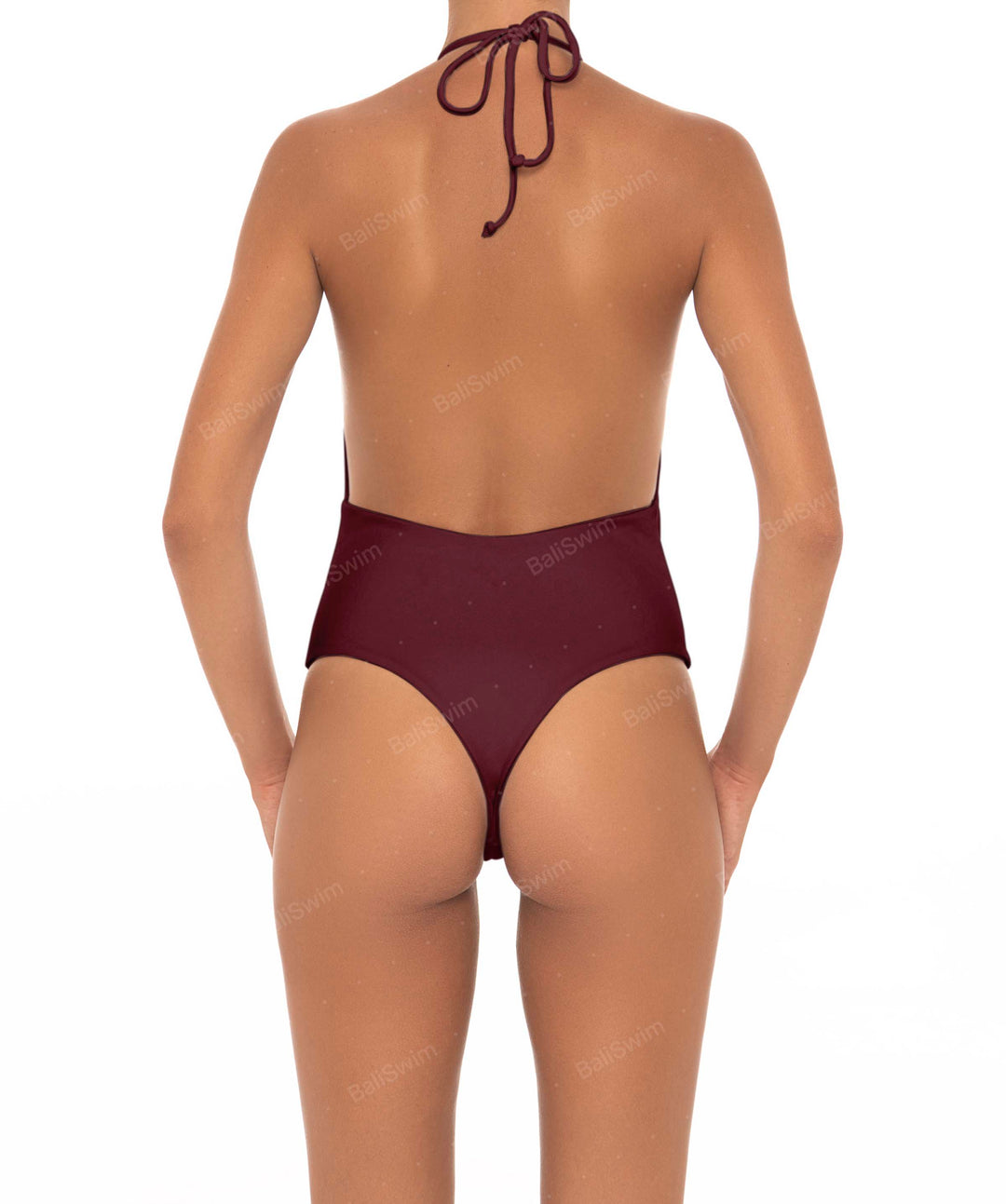 BSWS-S13 Plunge Neck Halter One Piece