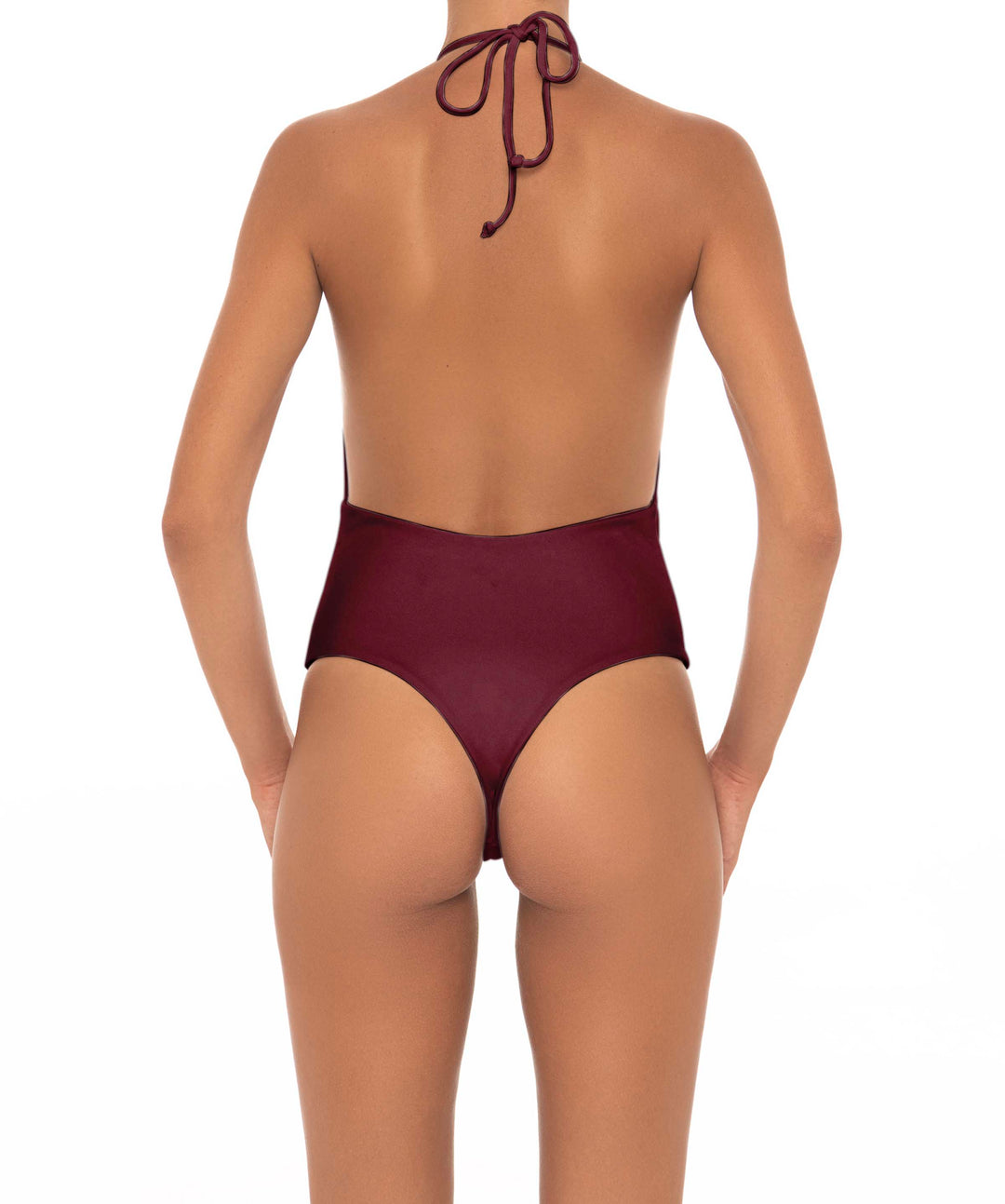 BSWS-S13 Plunge Neck Halter One Piece