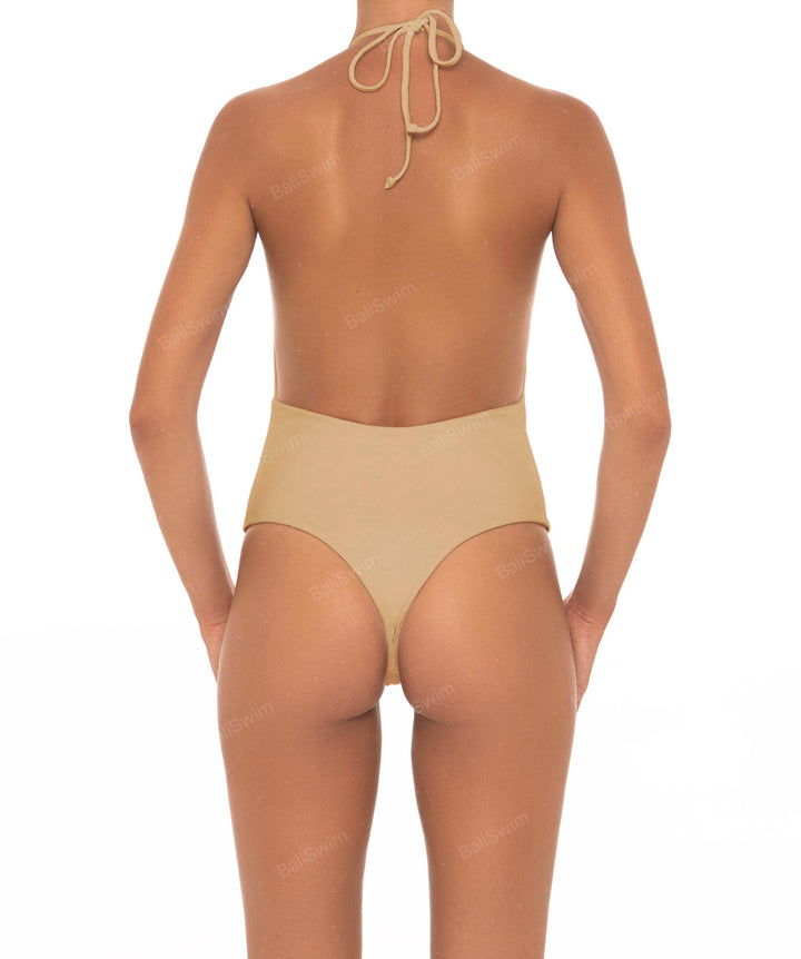 BSWS-S13 Plunge Neck Halter One Piece