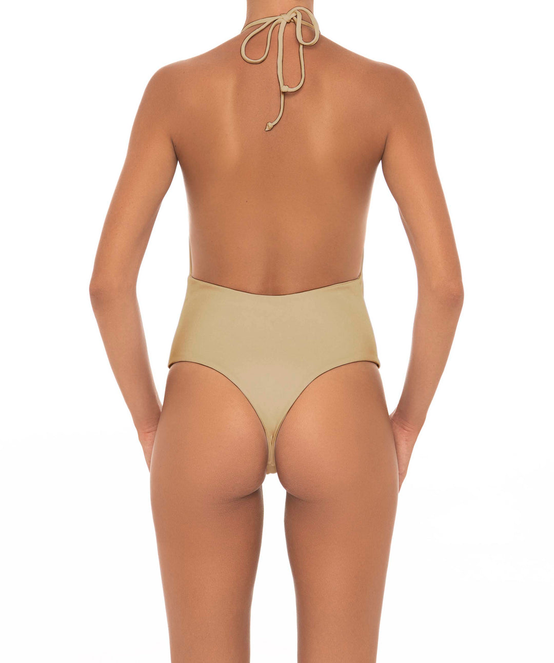 BSWS-S13 Plunge Neck Halter One Piece