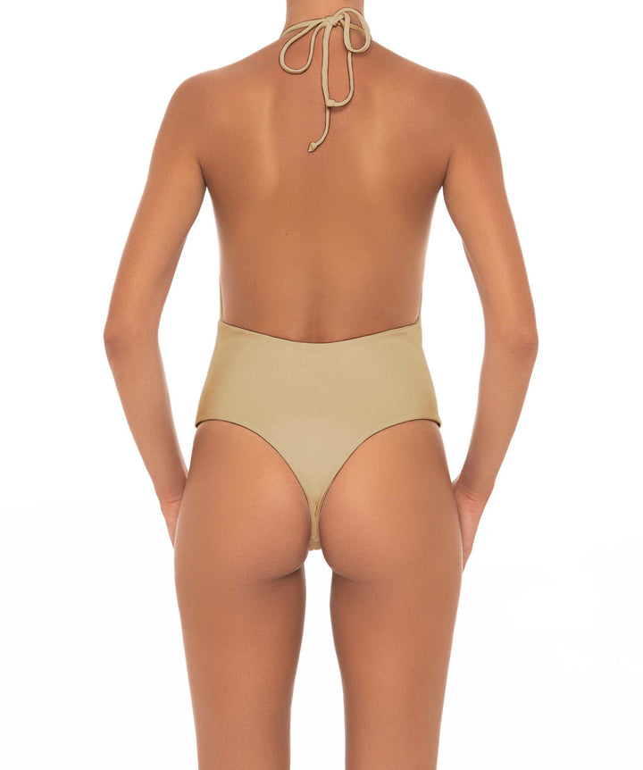 BSWS-S13 Plunge Neck Halter One Piece