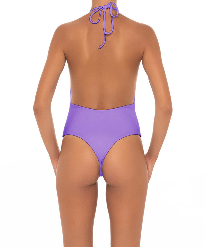 BSWS-S13 Plunge Neck Halter One Piece