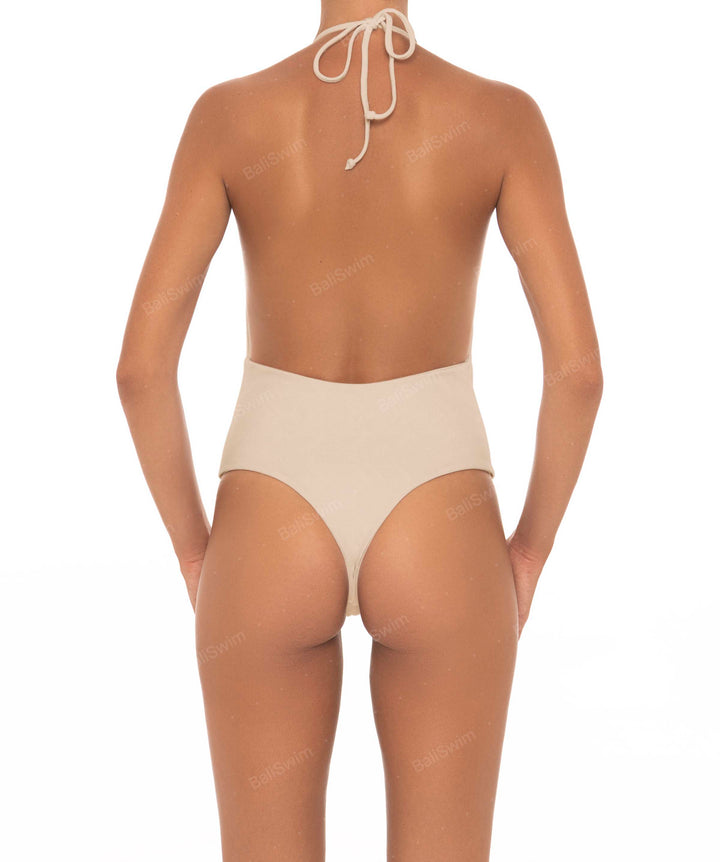 BSWS-S13 Plunge Neck Halter One Piece