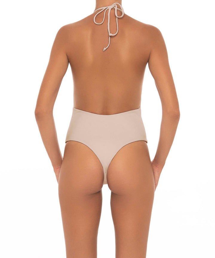 BSWS-S13 Plunge Neck Halter One Piece
