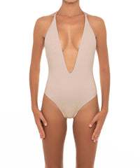 BSWS-S13 Plunge Neck Halter One Piece