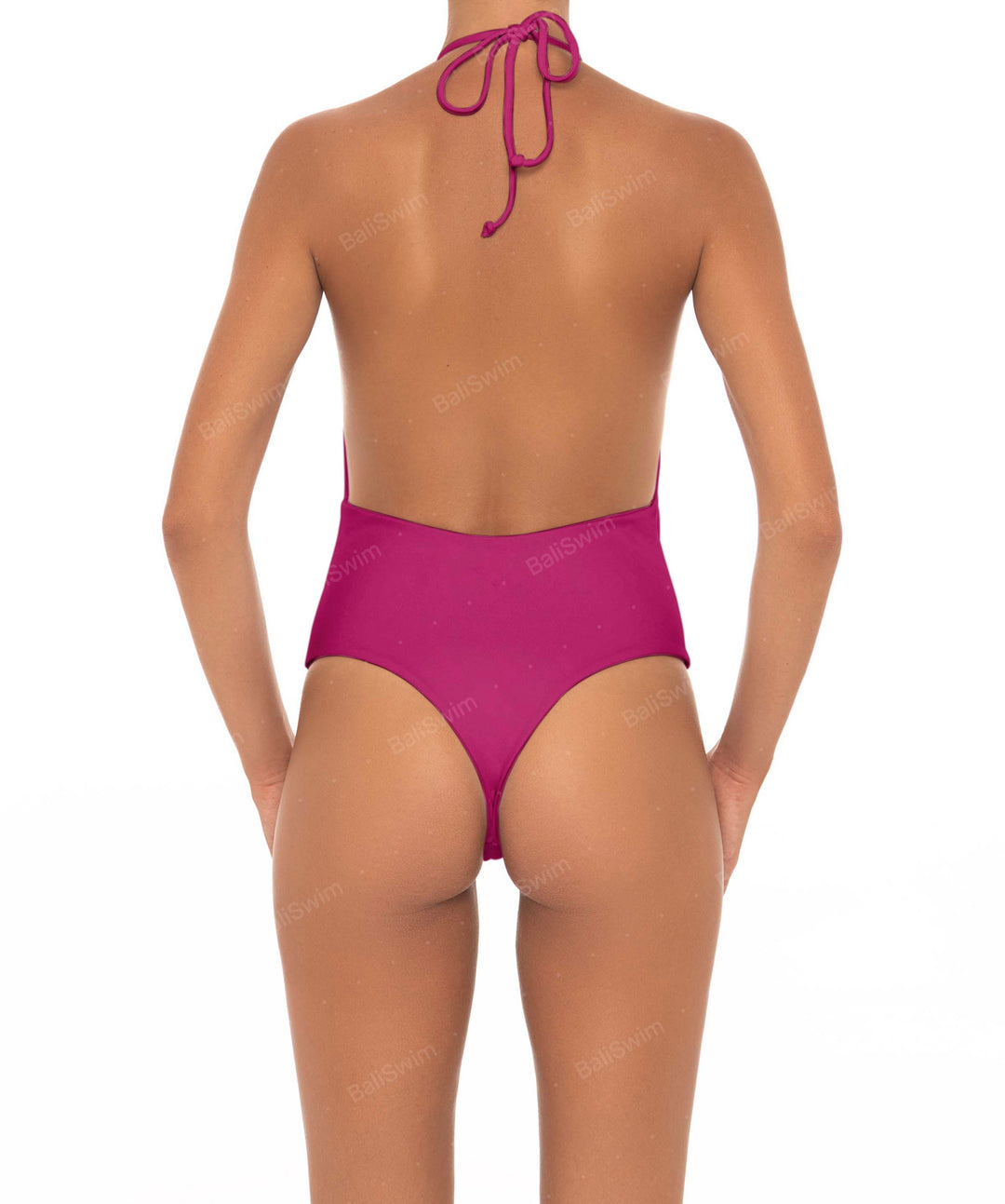 BSWS-S13 Plunge Neck Halter One Piece