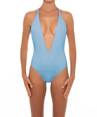 BSWS-S13 Plunge Neck Halter One Piece