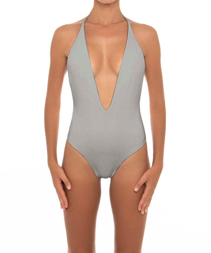 BSWS-S13 Plunge Neck Halter One Piece