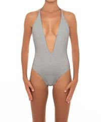 BSWS-S13 Plunge Neck Halter One Piece