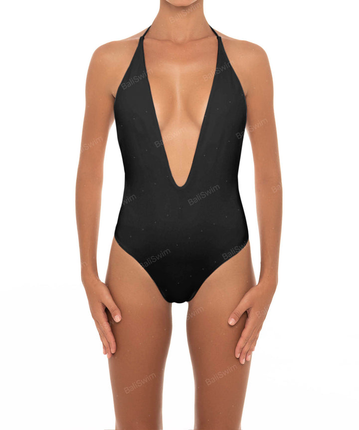 BSWS-S13 Plunge Neck Halter One Piece