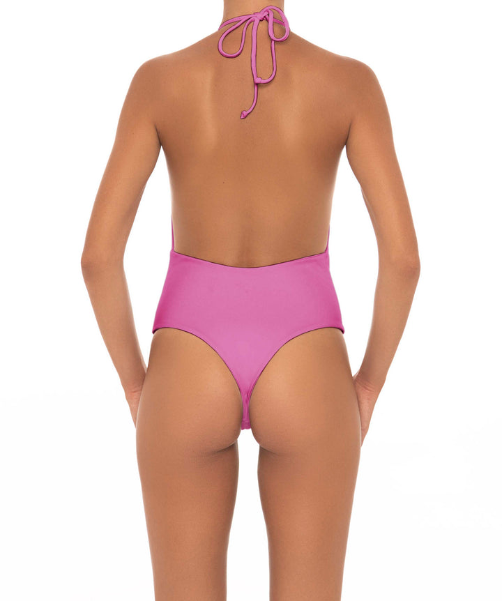 BSWS-S13 Plunge Neck Halter One Piece