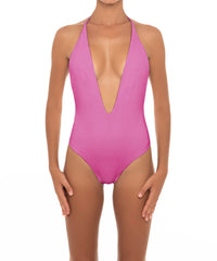 BSWS-S13 Plunge Neck Halter One Piece