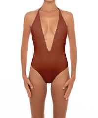 BSWS-S13 Plunge Neck Halter One Piece