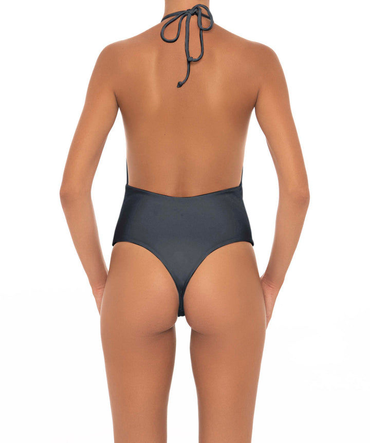 BSWS-S13 Plunge Neck Halter One Piece