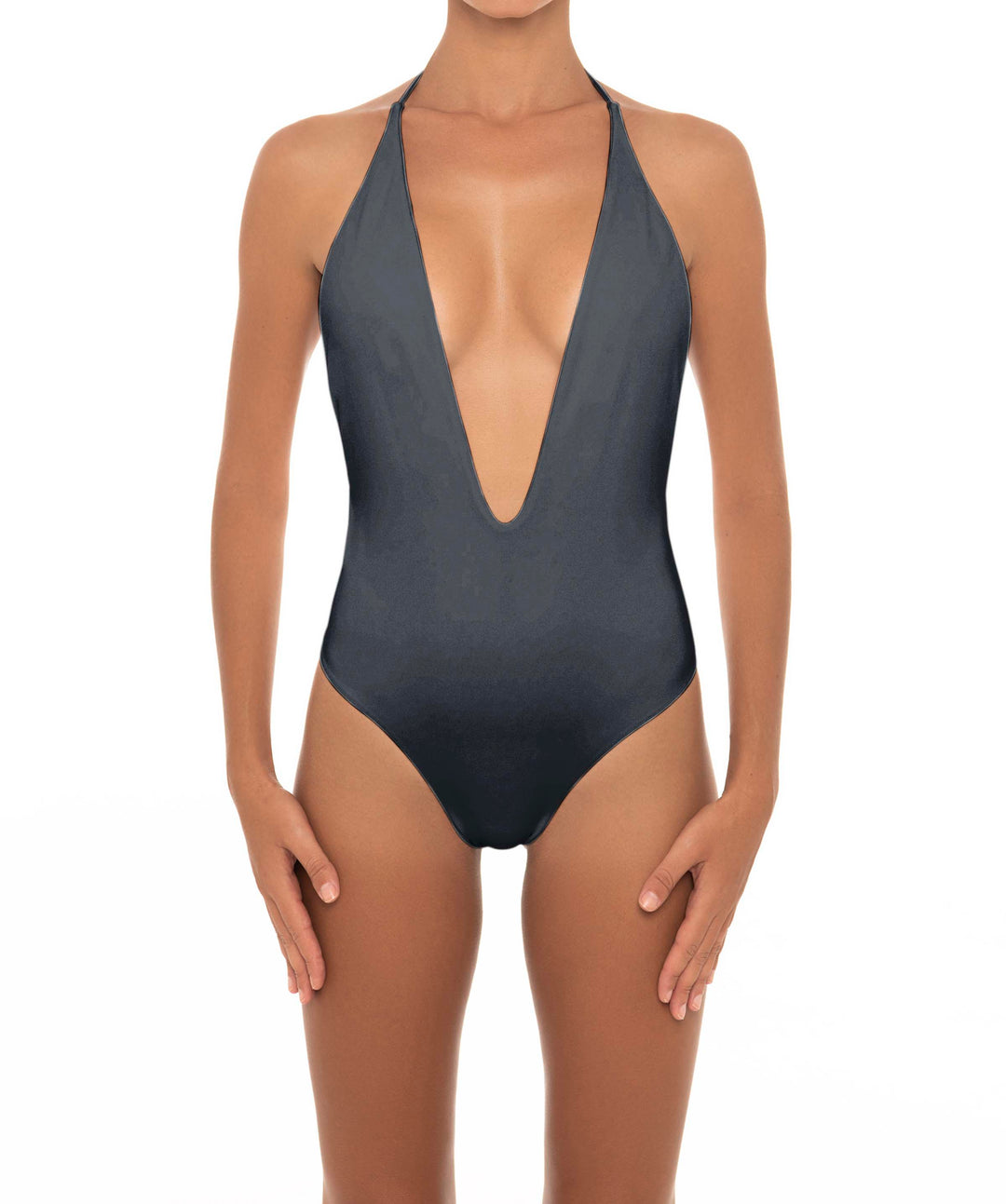 BSWS-S13 Plunge Neck Halter One Piece